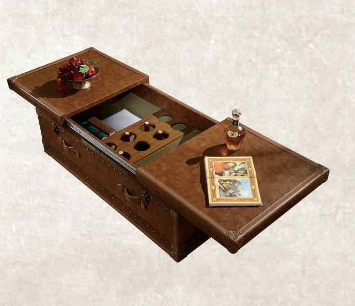 
comfortable european american hotel restaurant loft home furniture leather home coffee table 