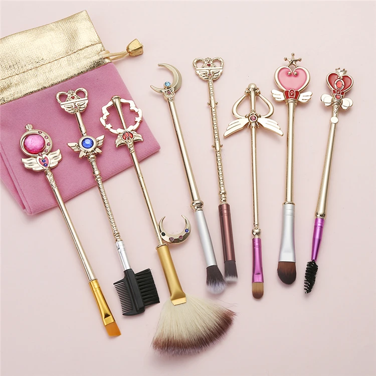 2019 New Professional MakeUp Brushes Eyeshadow Foundation Blush Cosmetic Brush Set Kit Tool Sailor Moon 8pcs Makeup Brushes