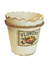 New cheap garden home decorative rustic shabby chic white Washed Wooden flower planter pot European style flowerpot