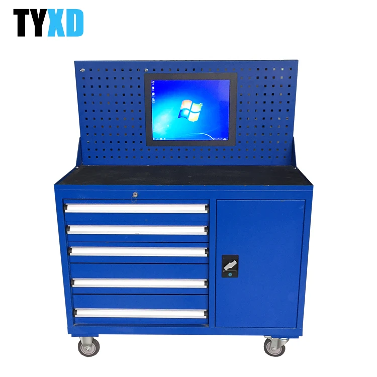 metal mobile tool chest roller cabinet with drawers and lock