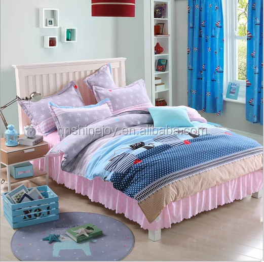 hottest latest design 100% cotton lace bedding sets Korea style bed sheet