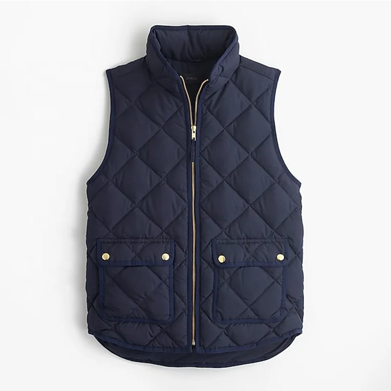 Fashion Spring Womens Excursion Quilted Down Stand Collar Vest