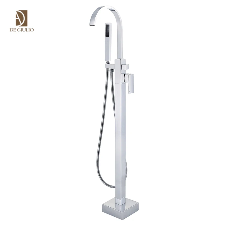 Новый дизайн горячей и холодной кран латунь наполнитель Floor Stand Ванна смеситель для душа