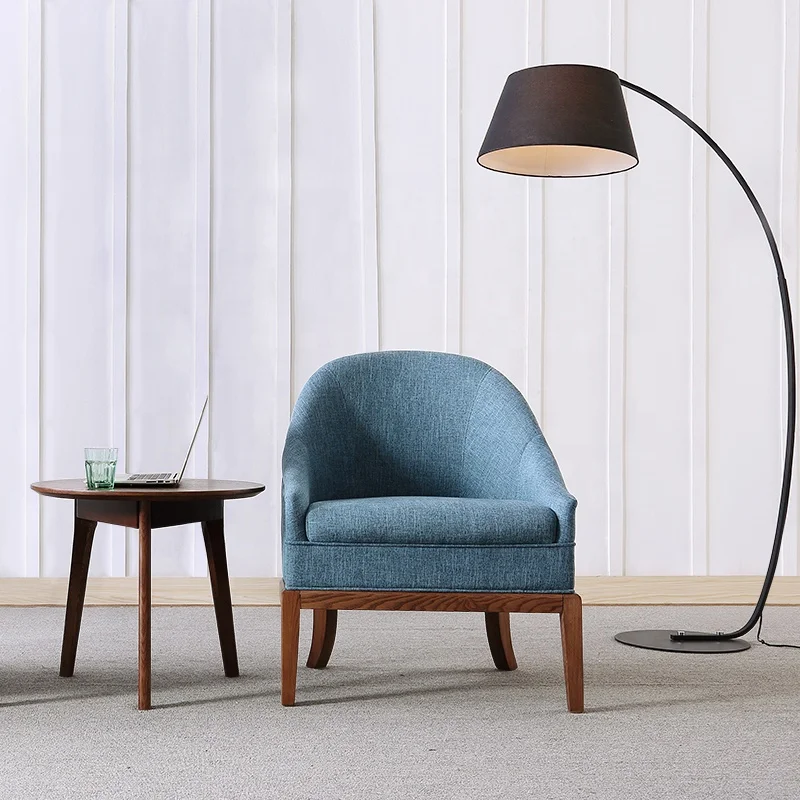 new style Upholstery furniture classic wood frame single seat lving room fabric sofa accent chair