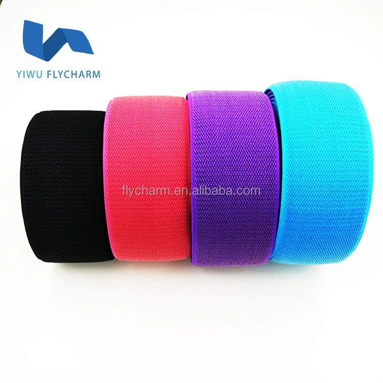 Eco-friendly comfortable any color elastic hook and loop tape