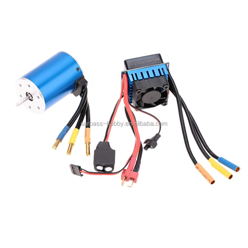 60A ESC combo with 3650 sensorless brushless rc motor for 1/10 rc cars