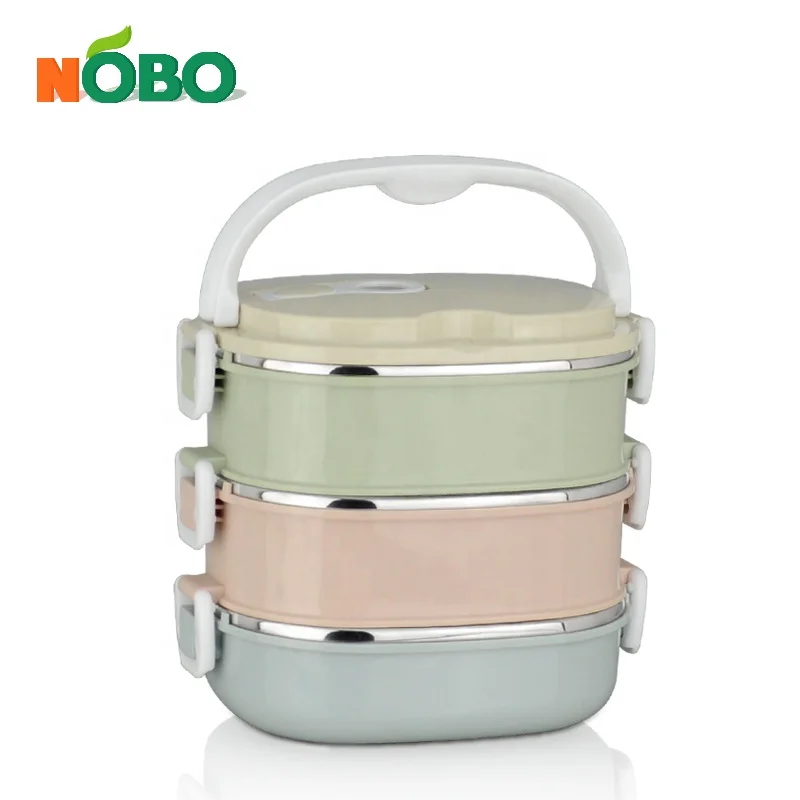 Picnic Table Kids School Rectangle Insulated Tiffin Bento Lunch Box 3 Step Stainless Steel Custom Lunch Boxes With Lid Lock