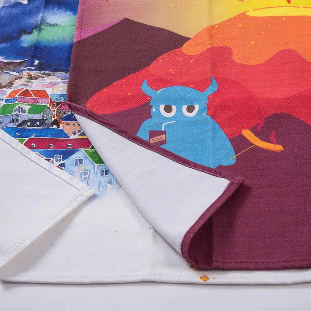
HY Custom Printed Kitchen Bamboo Tea Towel set Wholesale 