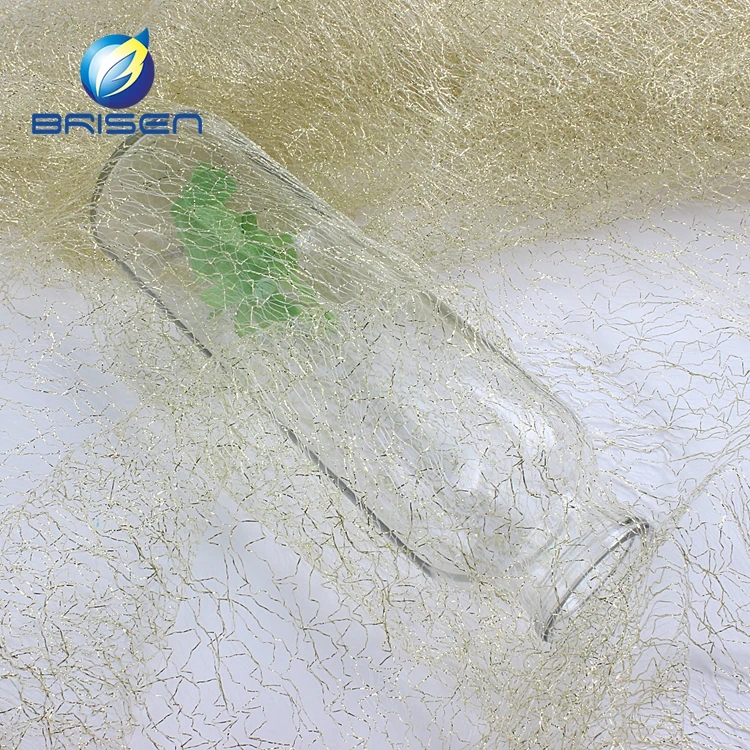wholesale 100% nylon silver champagne mesh tulle fabric,Christmas decoration glitter gold or silver metallic fabrics