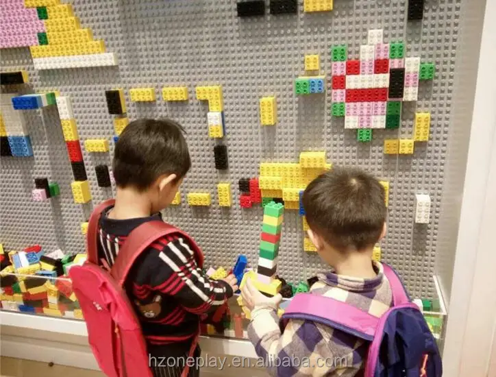 CE certified 25cm Square Sized Big Wall Mounted Block Play Unit Block Sheet Block Play Modulars for Kids Wall Play Corners