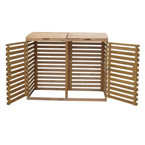 OS005 Large wholesale  outdoor garden wooden double garbage bin