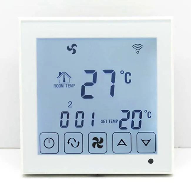 fcu fan coil 2 pipe touchscreen HVAC WIFI hotel room thermostat