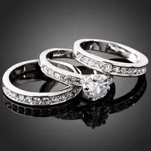 2015 christmas gift ring for wedding engagement festival jewelry bijoux Stylish 3 in 1Crystal rings