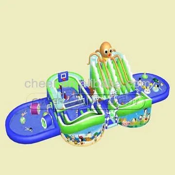 Water Play Park Giant Inflatable Cheer Amusement PVC Games Water World Gaint Equipment Different Space Can Be Customized Design