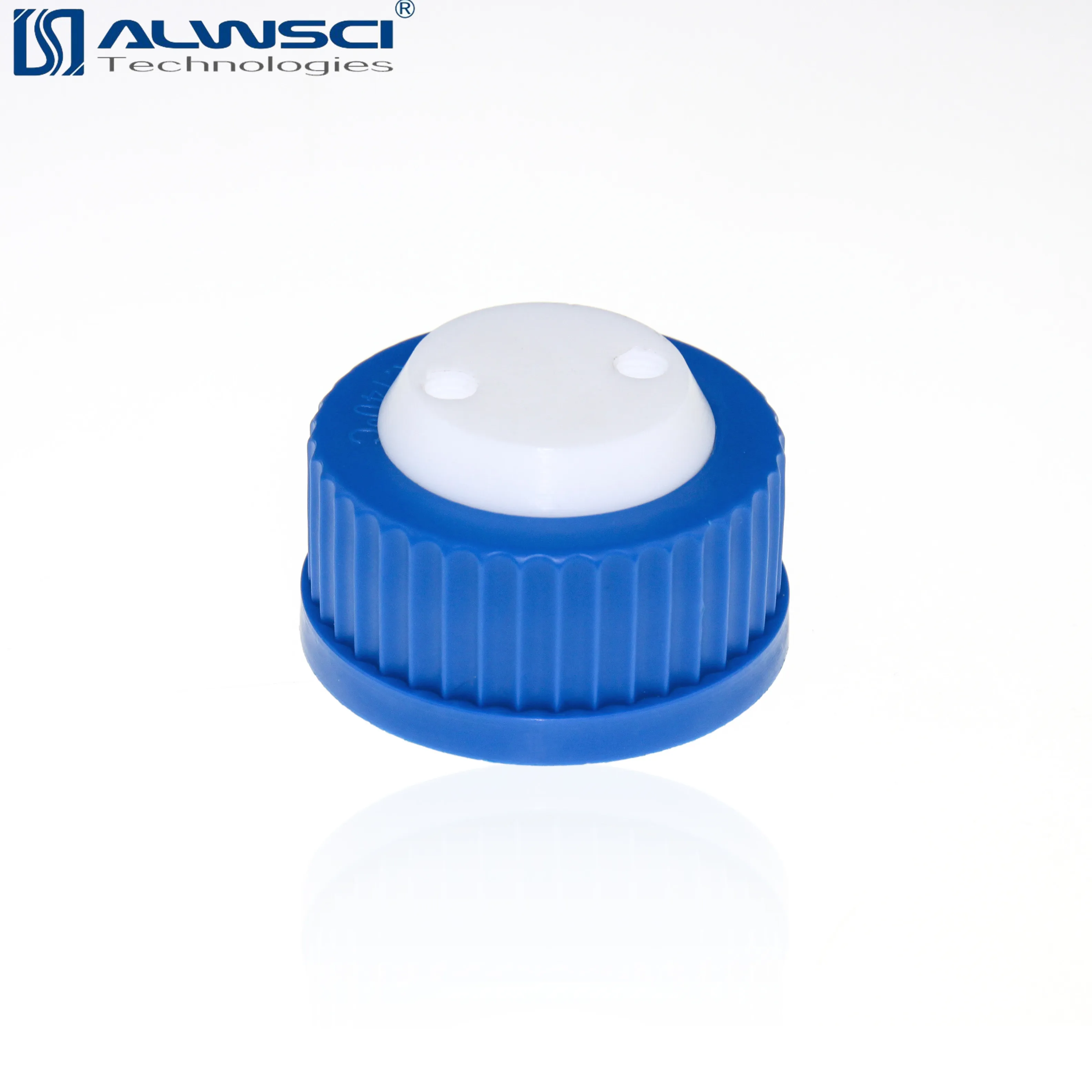 ALWSCI red GL45 safety cap with three holes for 1/8 inch OD tubing