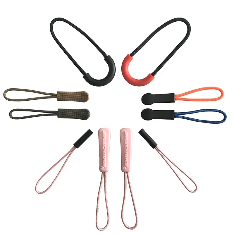 Professional Custom Factory Price Clothing Accessory Custom Plastic Lock The Zipper Pull Rope