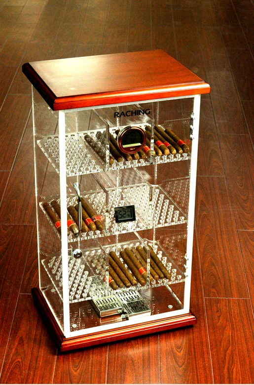 
2019 Cigar countertop retail unique display acrylic cabinet humidor factory 