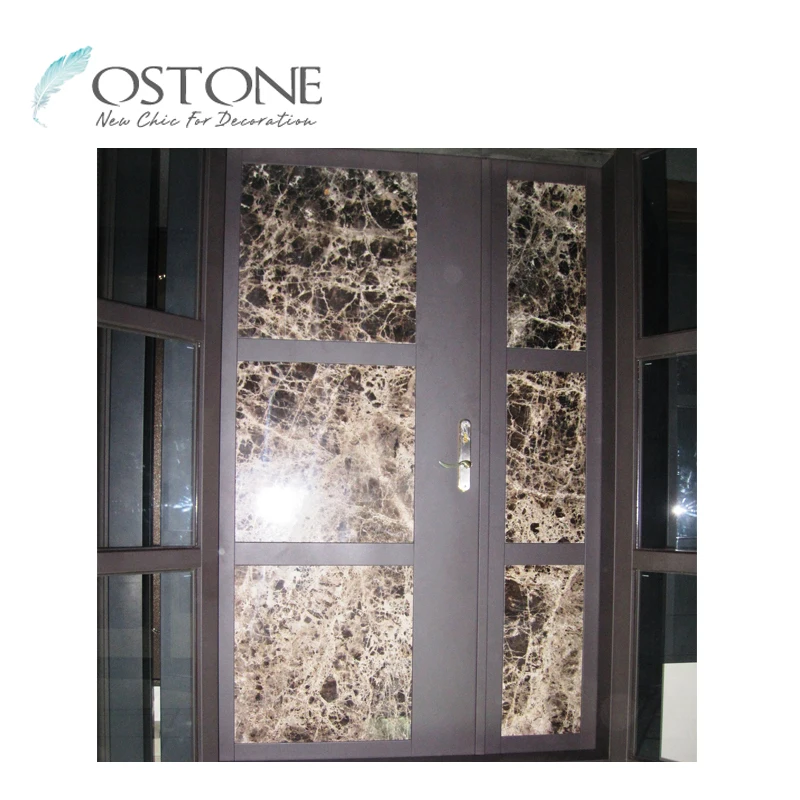 Salable Brown Natural Marble Entrance Door And Commercial Entry Doors