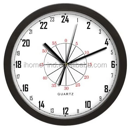 24 hour wall clock (IH-3623B) city office art unique design luxury quartz metal big home decorative modern Wall Clocks