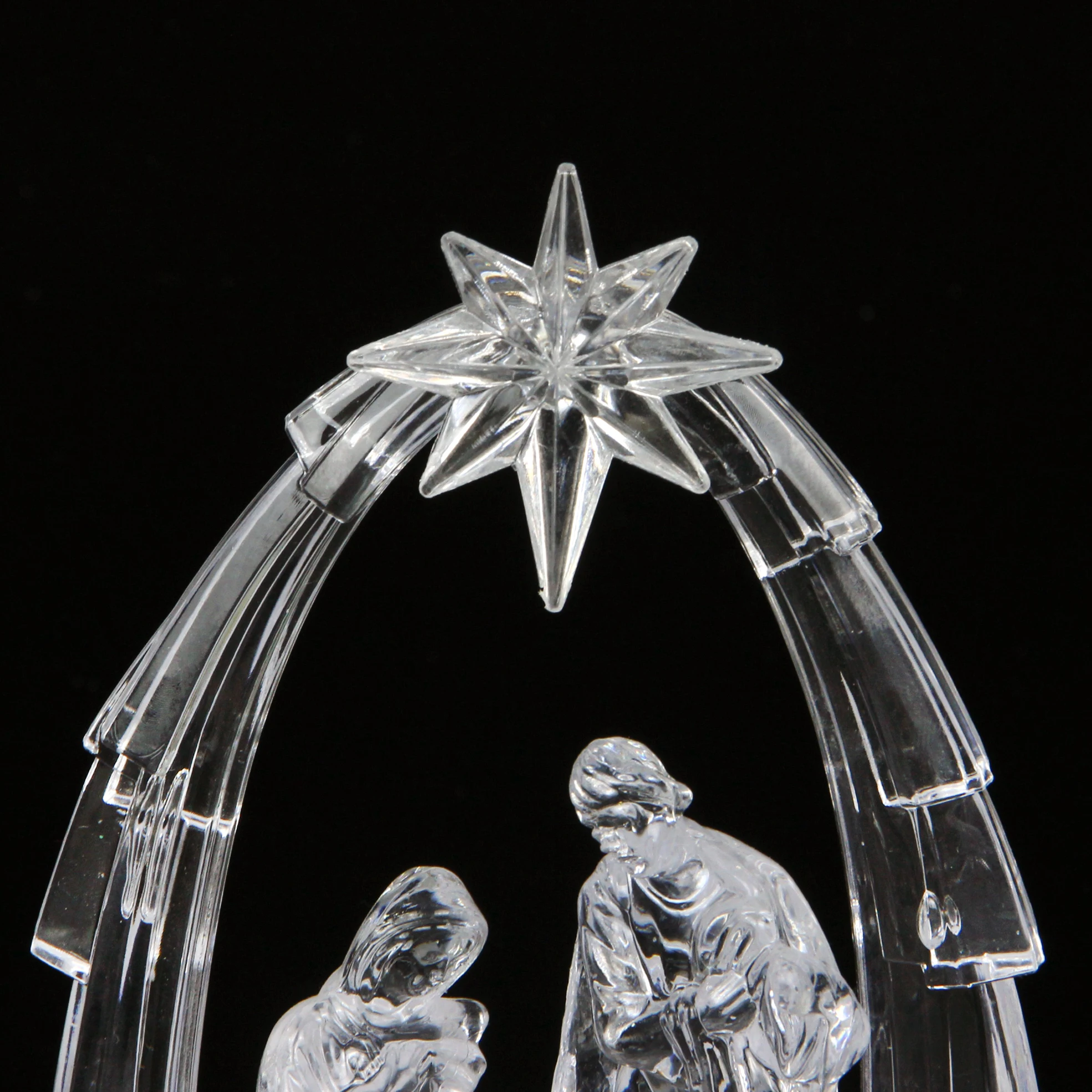 
Holy Family Religious LED light Transparent acrylic craft christmas nativity scene led color changing for led nativity 