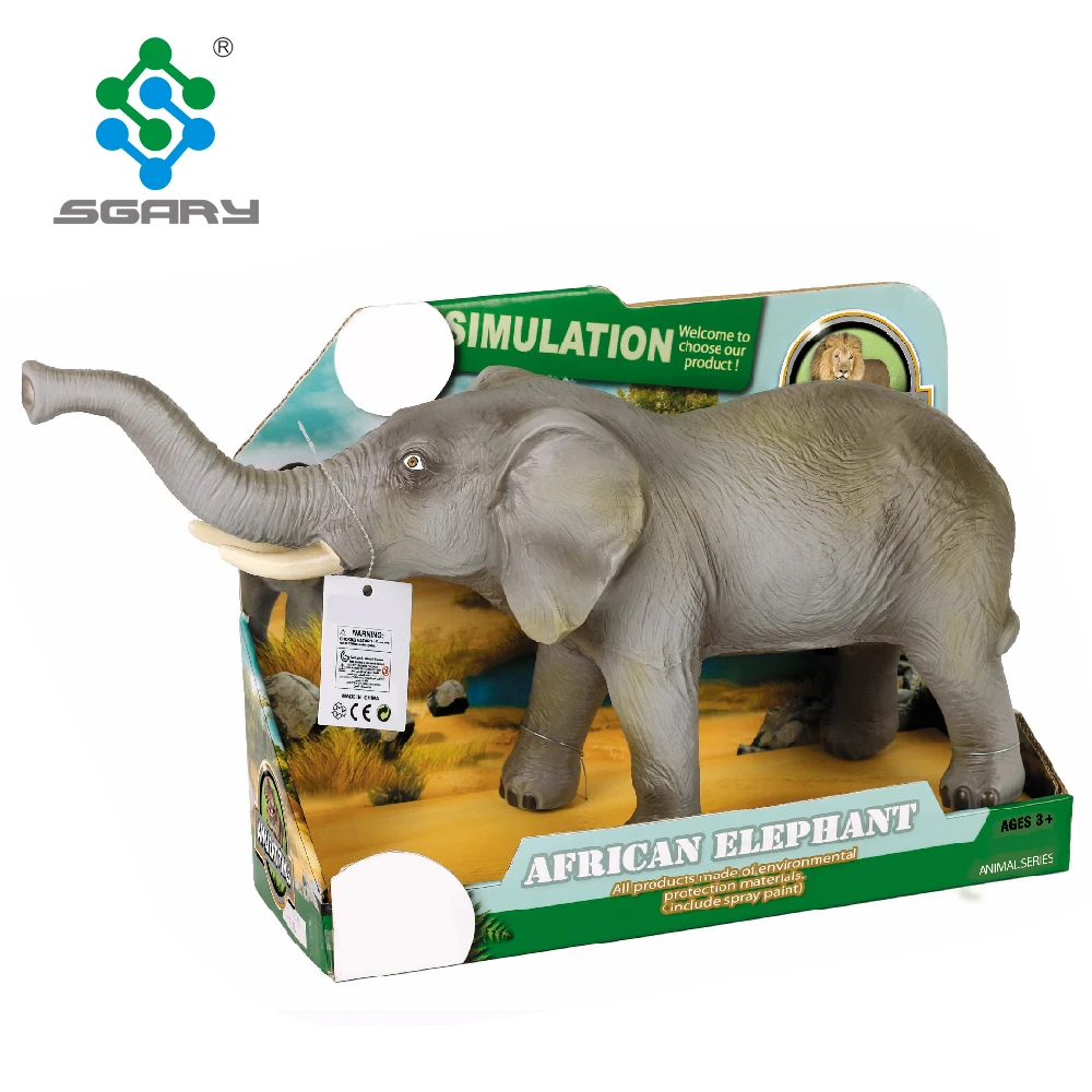 Wild animal toys rubber soft vinyl african elephant toy