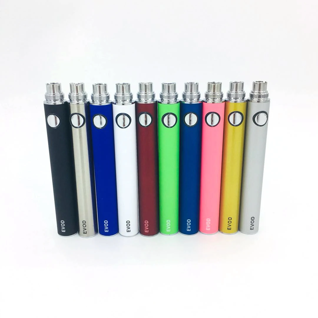 2019 Vaporizer Good Quality Vape pen Battery 510 Thread EVOD 650 mAh,1100MAH Rechargeable Battery can with Charger