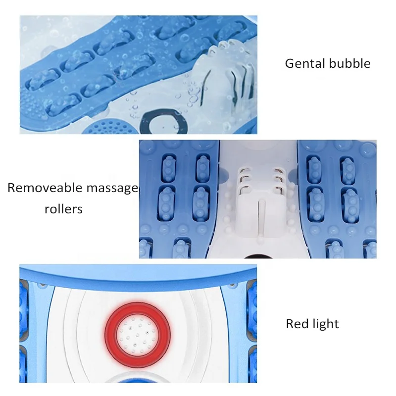 New Design Foldable Handle Air Bubble Ionic Detox Foot Spa Bath Massager 500W LED Control Panel Online Technical Support 17~28CM