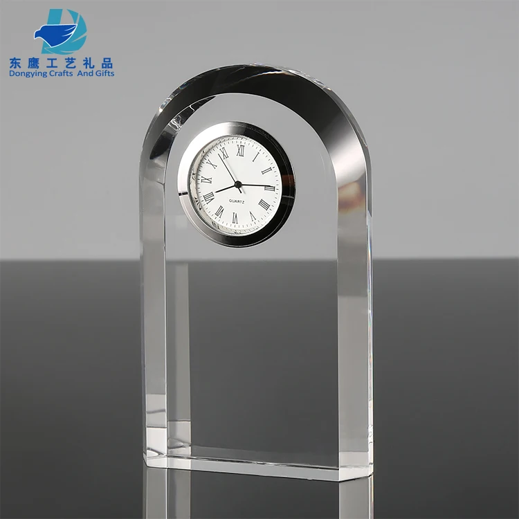 hot selling desk clock wedding favors crystal gifts anniversary souvenirs with custom logo