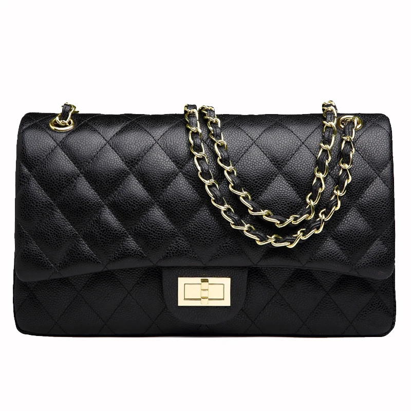 Женская сумка из ПУ кожи с черной цепочкой