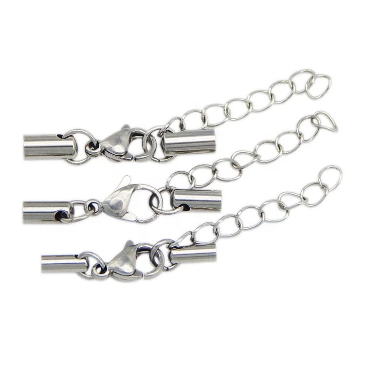 Sini Jewelry Jewelry accessory sold stainless steel cord ends caps with lobster claw clasp barrel bracelet clasp