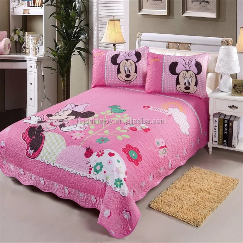 
Multicolor 100gsm 100% polyester cartoon character Twin 3pcs children quilt 3D printed kids bedspread 