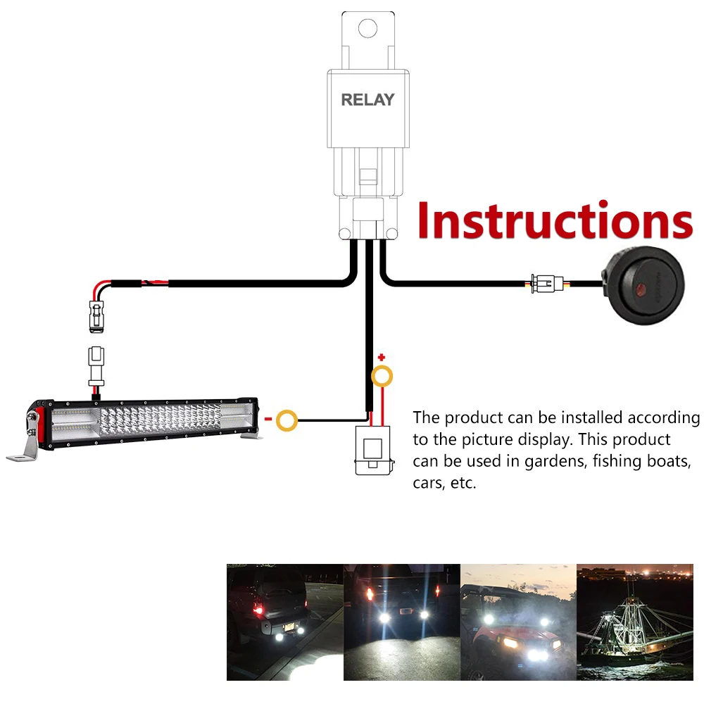 Auto lighting system cables for led light bar wiring harness