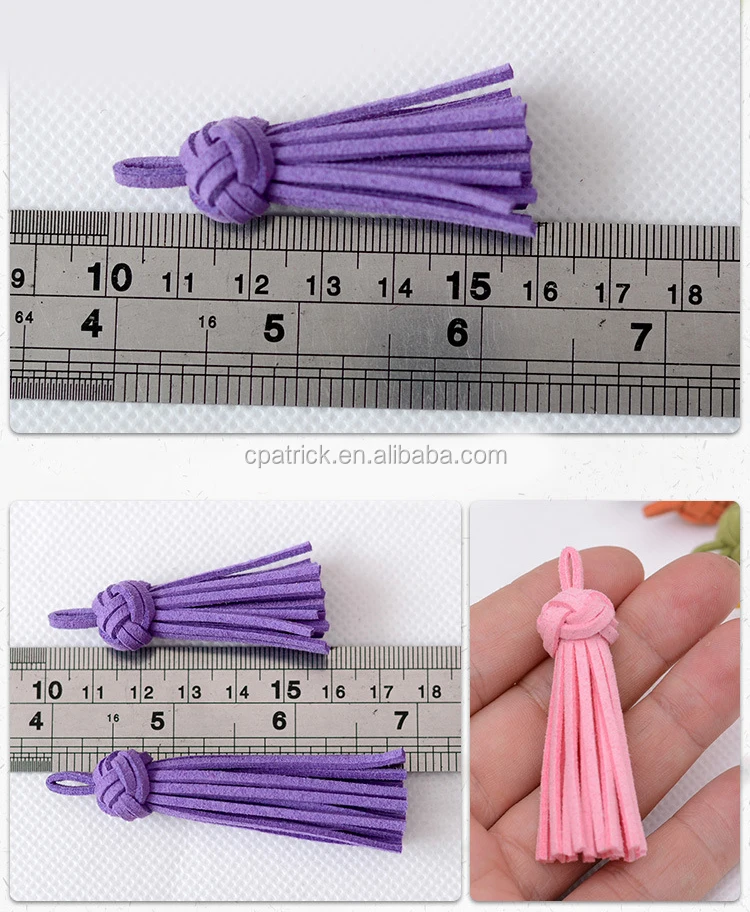 wholesale leather/silk tassel keychain with leather tassel