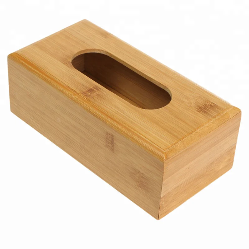 
Plain Color Wooden Tissue Box Holder Restaurant Home Hotel Bamboo Tissue Box 
