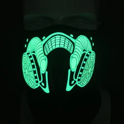 Led half face mask light up mask for rave party
