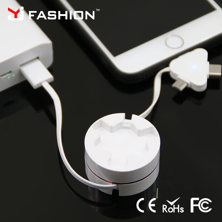 Новое поступление! IOS Type C Android 3in1 Micro Retractable USB Charging Cable для iPhone и Samsung
