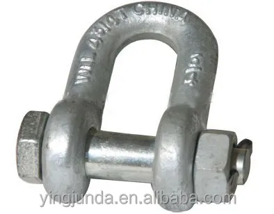 High Strength Shackle Rigging Hardware Pin Chain U Bolts Galvanized D Shackles