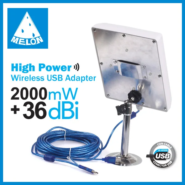 Outdoor Wireless USB Adapter 36dbi Panel Antenna 150Mbps 2.4GHz RT3070 Melon N4000