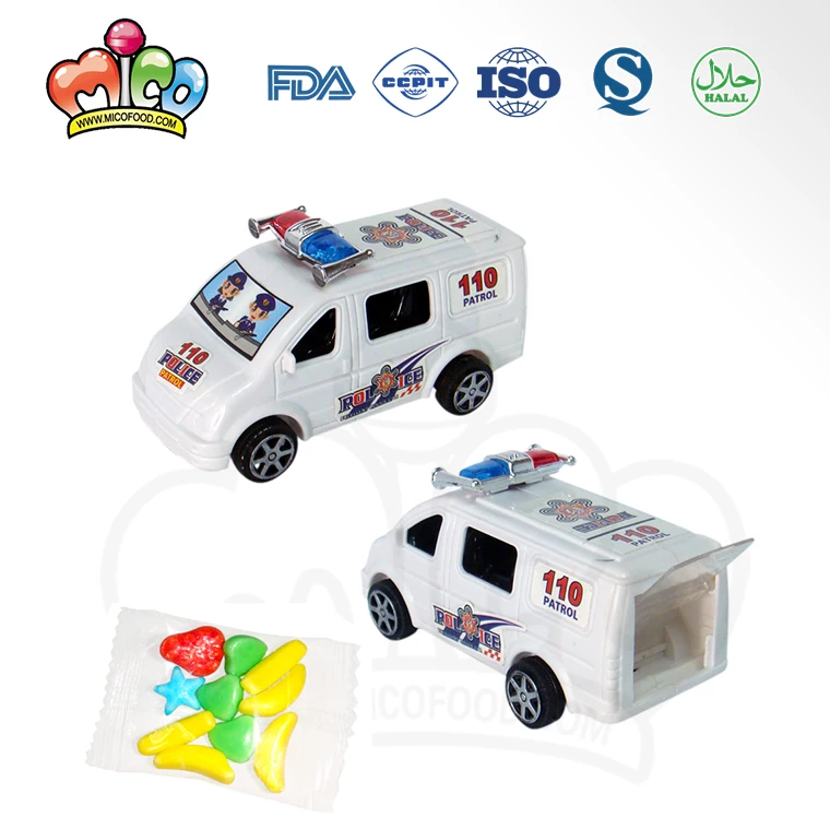Cartoon plastic police car toy candy