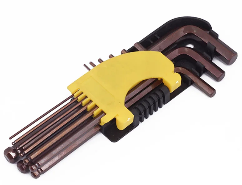 China manufacturer wholesale stainless steel hexagon wrenches SS ball head hexagon wreches electroplate CR-V hex screw key