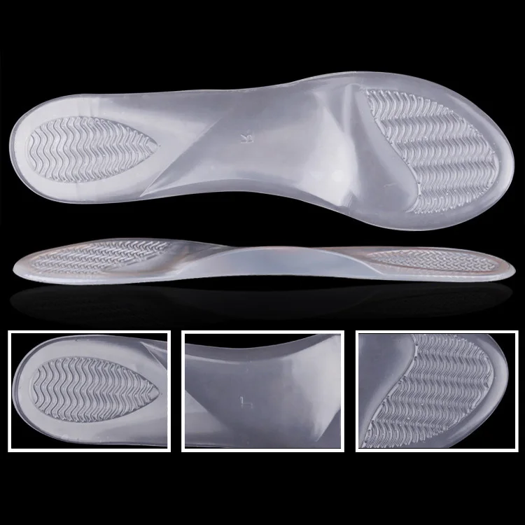 wholesale women flat foot care transparent arch support PU gel good feet insoles for plantar fasciitis