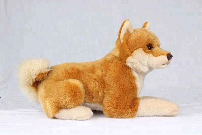 Realistic Soft Plush Stuffed Dog Emulation Japanese Akita Plush Dog Stuffed Animal Toy
