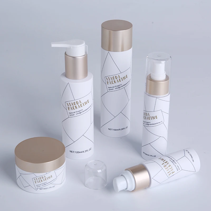 High end elegant cosmetic cream set packaging cosmetic jar containers