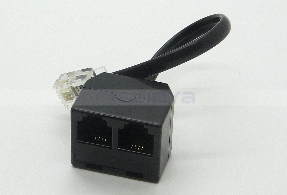Telephone Splitter Male to 2 Female Converter Cable