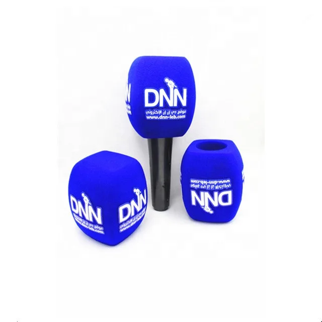 Mic foam windshield custom mic flag 4-side print logo mic  foam windscreens 80 PPI