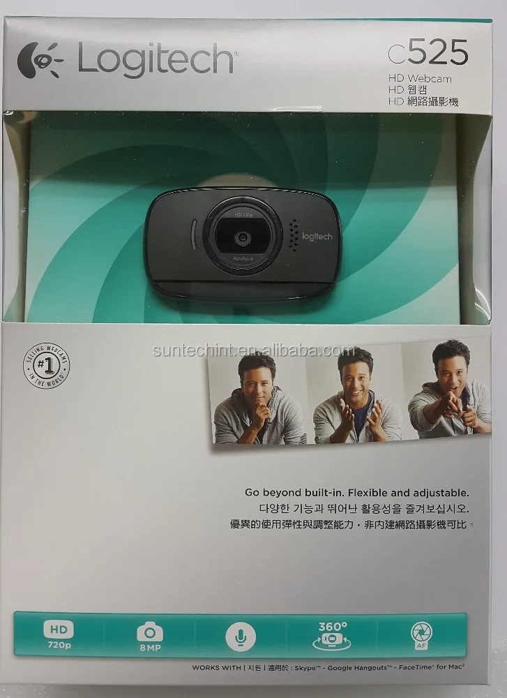 100% original Logitech Webcam C525 wholesale camera laptop usb free driver download software webcam cover
