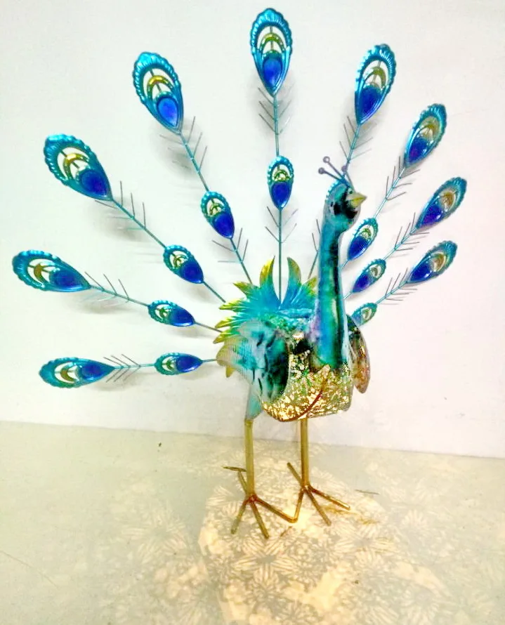 outdoor sculpture craft resin metal garden Decorative Peacock Statue
