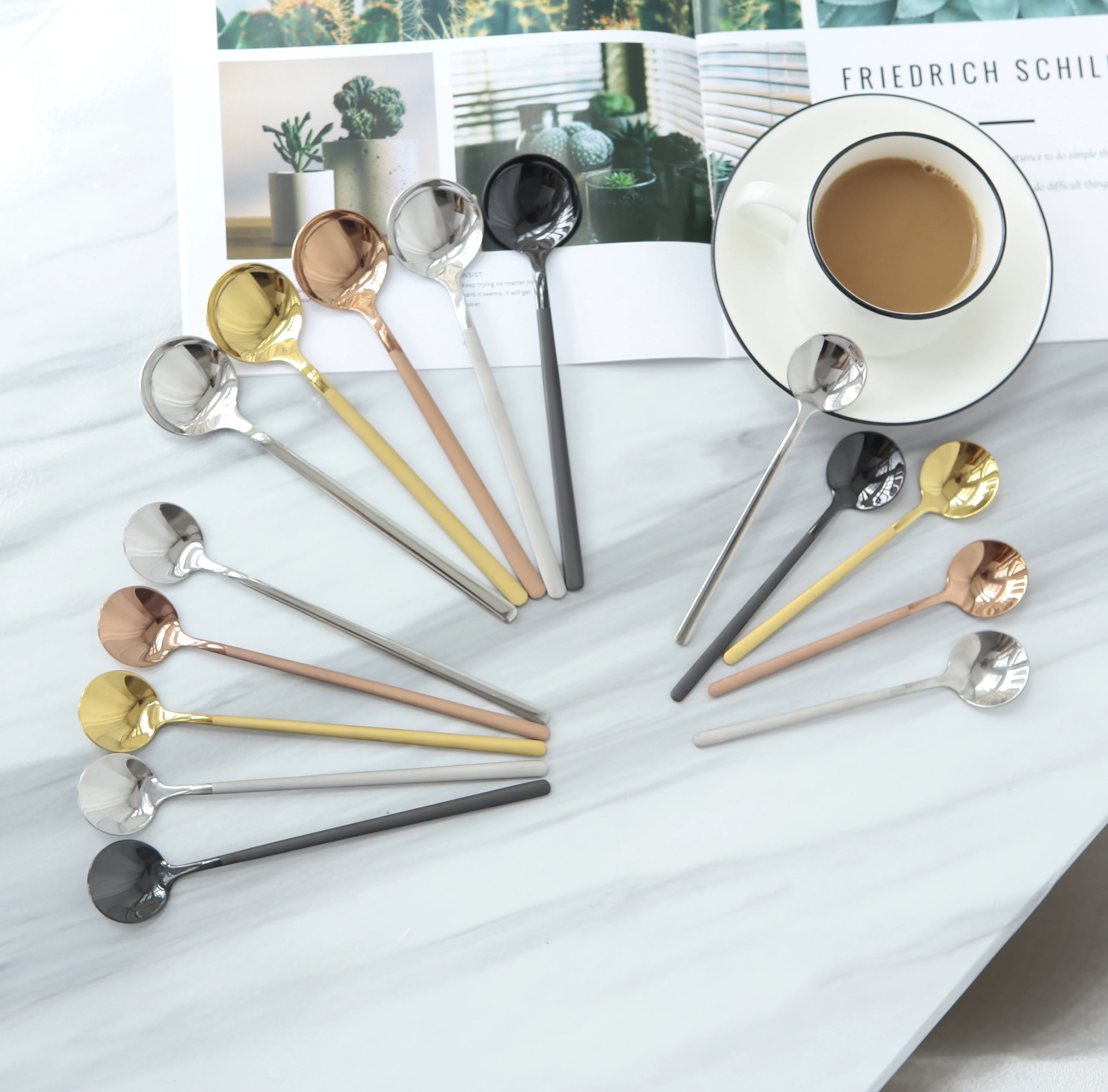 Creative Coffee Spoon Stirring Small Round Spoon wholesale Children Spoon