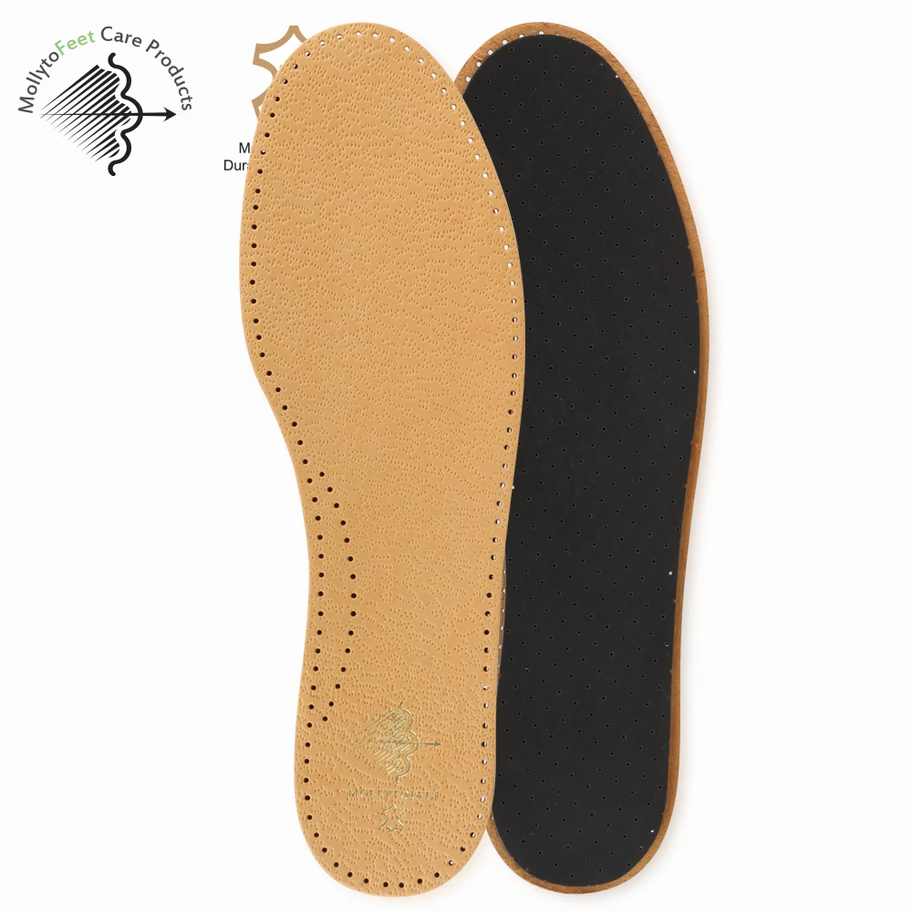 Sheepskin Genuine Leather material comfortable deodorant anti-sweat shoe insole for ladies/men