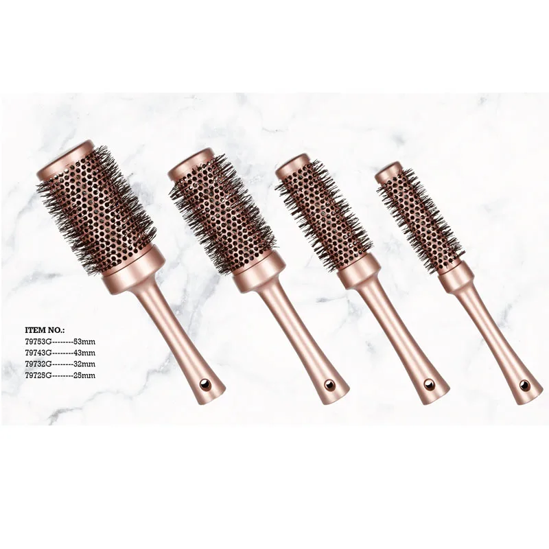 Salon Gold Boar Bristle Hairdressing Round Ceramic Hair Brush
